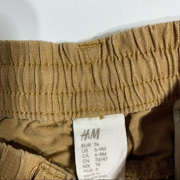 H&M baby 6-9M linen blend shorts - Picture 2 of 3